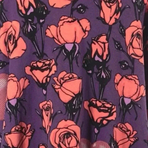 LuLaRoe Open Front Caroline Cardigan Floral Roses Hearts Florist Size S Small - Picture 3 of 4